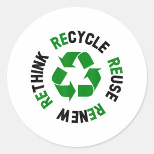 Recyclen hergebruik Herstel Herdenken Milieudag Aa Ronde Sticker