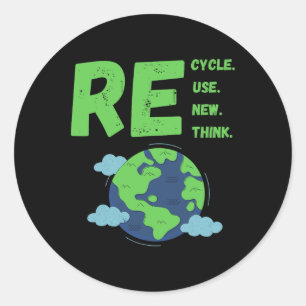 Recyclen hergebruik Herstel Herdenken Milieudag Aa Ronde Sticker