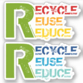 Recyclen, hergebruik, verlaag citaat met kleurrijk sticker (Voorkant)