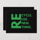 Recyclen Hergebruik Vernieuw Rethink Earth Day-omg Briefkaart (Voorkant / Achterkant)