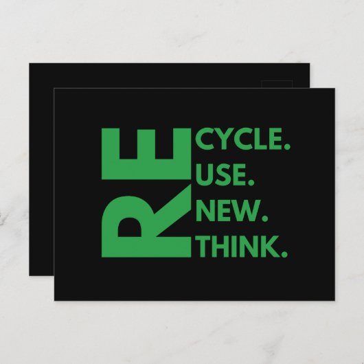 Recyclen Hergebruik Vernieuw Rethink Earth Day-omg Briefkaart (Voorkant / Achterkant)