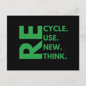 Recyclen Hergebruik Vernieuw Rethink Earth Day-omg Briefkaart (Voorkant)