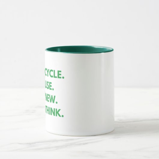 Recyclen Hergebruik Vernieuw Rethink Earth Day-omg Mok (Midden)
