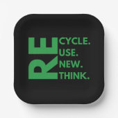 Recyclen Hergebruik Vernieuw Rethink Earth Day-omg Papieren Bordje (Voorkant)