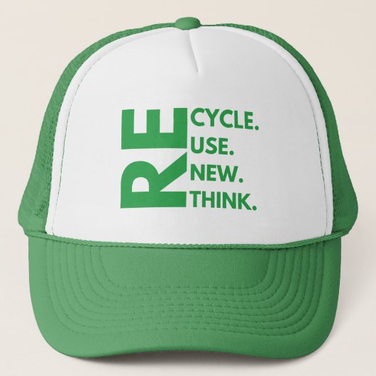 Recyclen Hergebruik Vernieuw Rethink Earth Day-omg Trucker Pet (Voorkant)