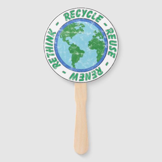 Recyclen Hergebruik vernieuwen Herdenken Handwaaier (Voorkant)