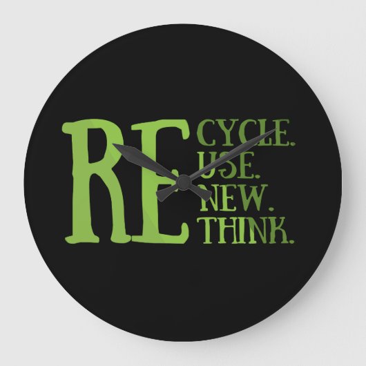 Recyclen hergebruik Vernieuwen Rethink Grote Klok (Voorkant)