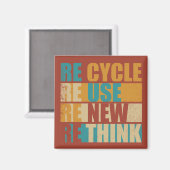 Recyclen hergebruik Vernieuwen Rethink Magneet (Voorkant / Achterkant)