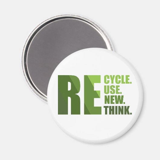 Recyclen hergebruik Vernieuwen Rethink Magneet (Voorkant / Achterkant)