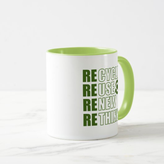 Recyclen hergebruik Vernieuwen Rethink Mok (Voorkant rechts)