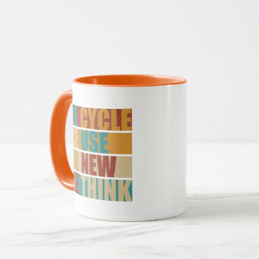 Recyclen hergebruik Vernieuwen Rethink Mok (Voorkant links)