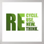 Recyclen hergebruik Vernieuwen Rethink Poster (Voorkant)