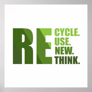 Recyclen hergebruik Vernieuwen Rethink Poster