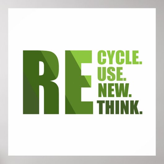 Recyclen hergebruik Vernieuwen Rethink Poster (Voorkant)