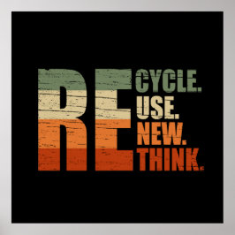 Recyclen hergebruik Vernieuwen Rethink Poster