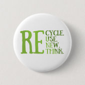 Recyclen hergebruik Vernieuwen Rethink Ronde Button 5,7 Cm (Voorkant)