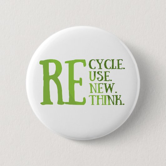 Recyclen hergebruik Vernieuwen Rethink Ronde Button 5,7 Cm (Voorkant)