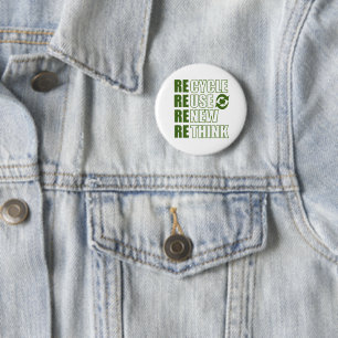 Recyclen hergebruik Vernieuwen Rethink Ronde Button 5,7 Cm