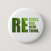 Recyclen hergebruik Vernieuwen Rethink Ronde Button 5,7 Cm (Voorkant)