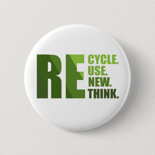 Recyclen hergebruik Vernieuwen Rethink Ronde Button 5,7 Cm (Voorkant)