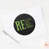 Recyclen hergebruik Vernieuwen Rethink Ronde Sticker (Envelop)