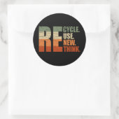 Recyclen hergebruik Vernieuwen Rethink Ronde Sticker (Tas)
