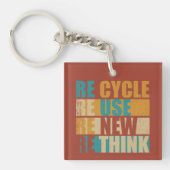 Recyclen hergebruik Vernieuwen Rethink Sleutelhanger (voorkant)