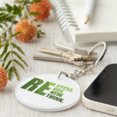 Recyclen hergebruik Vernieuwen Rethink Sleutelhanger (Voorkant Rechts)