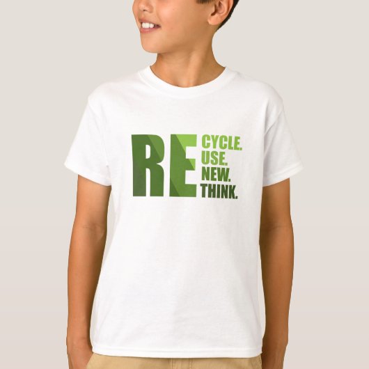 Recyclen hergebruik Vernieuwen Rethink T-shirt (Voorkant)