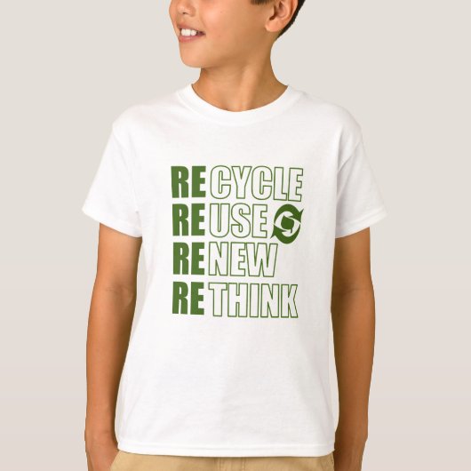 Recyclen hergebruik Vernieuwen Rethink T-shirt (Voorkant)
