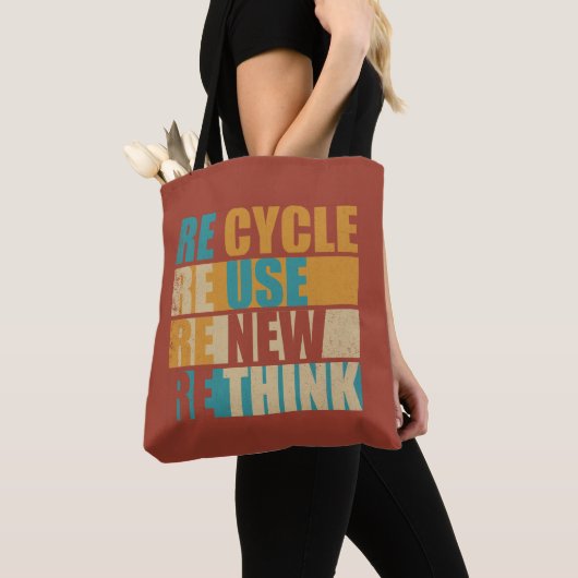 Recyclen hergebruik Vernieuwen Rethink Tote Bag (Dichtbij)