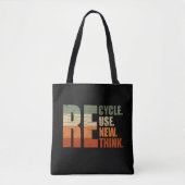 Recyclen hergebruik Vernieuwen Rethink Tote Bag (Voorkant)