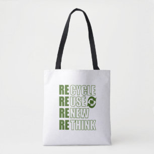 Recyclen hergebruik Vernieuwen Rethink Tote Bag