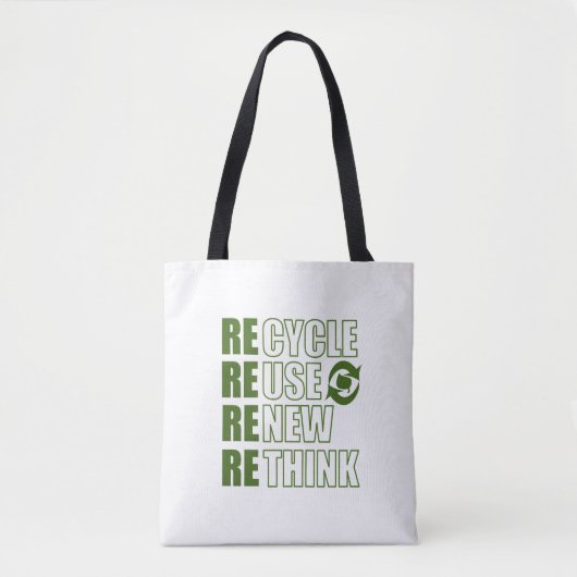 Recyclen hergebruik Vernieuwen Rethink Tote Bag (Voorkant)