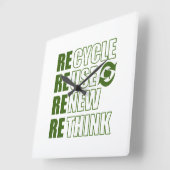 Recyclen hergebruik Vernieuwen Rethink Vierkante Klok (Hoek)