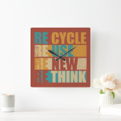 Recyclen hergebruik Vernieuwen Rethink Vierkante Klok (Huis)