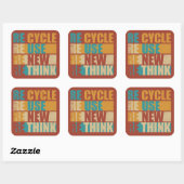 Recyclen hergebruik Vernieuwen Rethink Vierkante Sticker (Vel)