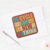 Recyclen hergebruik Vernieuwen Rethink Vierkante Sticker (Envelop)