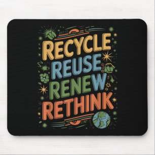 Recyclen Hergebruiken Heroverwegen Tie Dye Quote Muismat