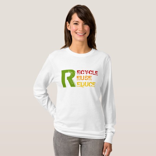 Recyclen, hergebruikt, T-shirts reduceert (Voorkant volledig)
