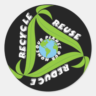 Recyclen, hergebruikt, vermindert Stickers