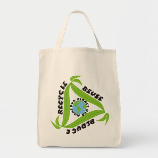Recyclen, hergebruikt, vermindert zakken tote bag (Voorkant)