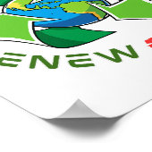 Recyclen, hergebruikt, vernieuwt, herdenkt. Red Pl Poster (Hoek)