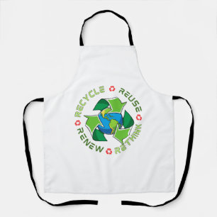 Recyclen, hergebruikt, vernieuwt, herdenkt. Red Pl Schort