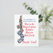 Recyclen, hergebruikt, vernieuwt, hergebruikt, rec briefkaart (Staand voorkant)