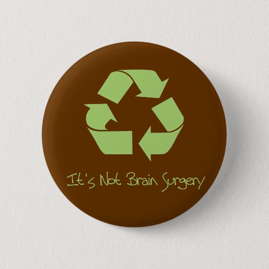Recyclen het geen hersenoperatie ronde button 5,7 cm (Voorkant)