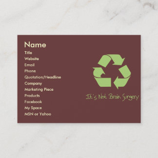 Recyclen het Gemakkelijk Contact of Visitekaartje