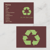 Recyclen het Gemakkelijk Contact of Visitekaartje (Voorkant / Achterkant)