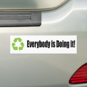 recyclen iedereen het met een bumper sticker (Op auto)