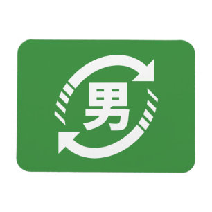 Recyclen Japanse jongens Teken Kanji Nihongo Magneet